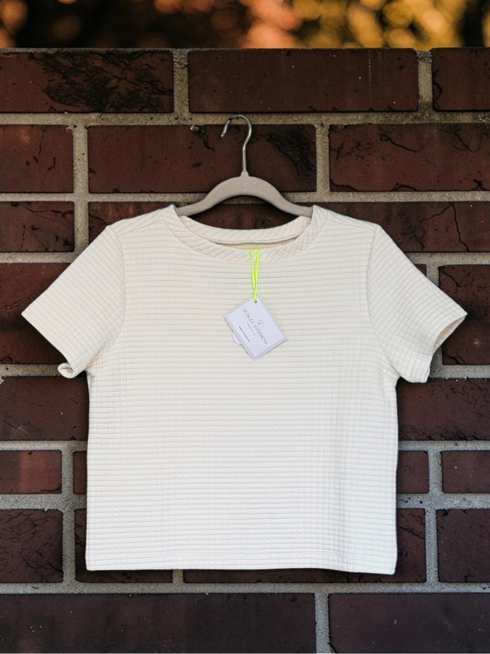 820 Dudley Stephens Surfside Tee Cream Waffle XS NWT NEW